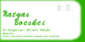 matyas bocskei business card