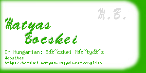 matyas bocskei business card